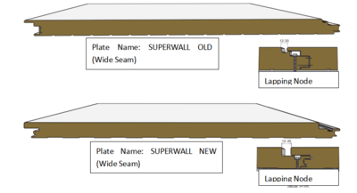 Superwall new plate type (wide seam) old plate type (wide seam)